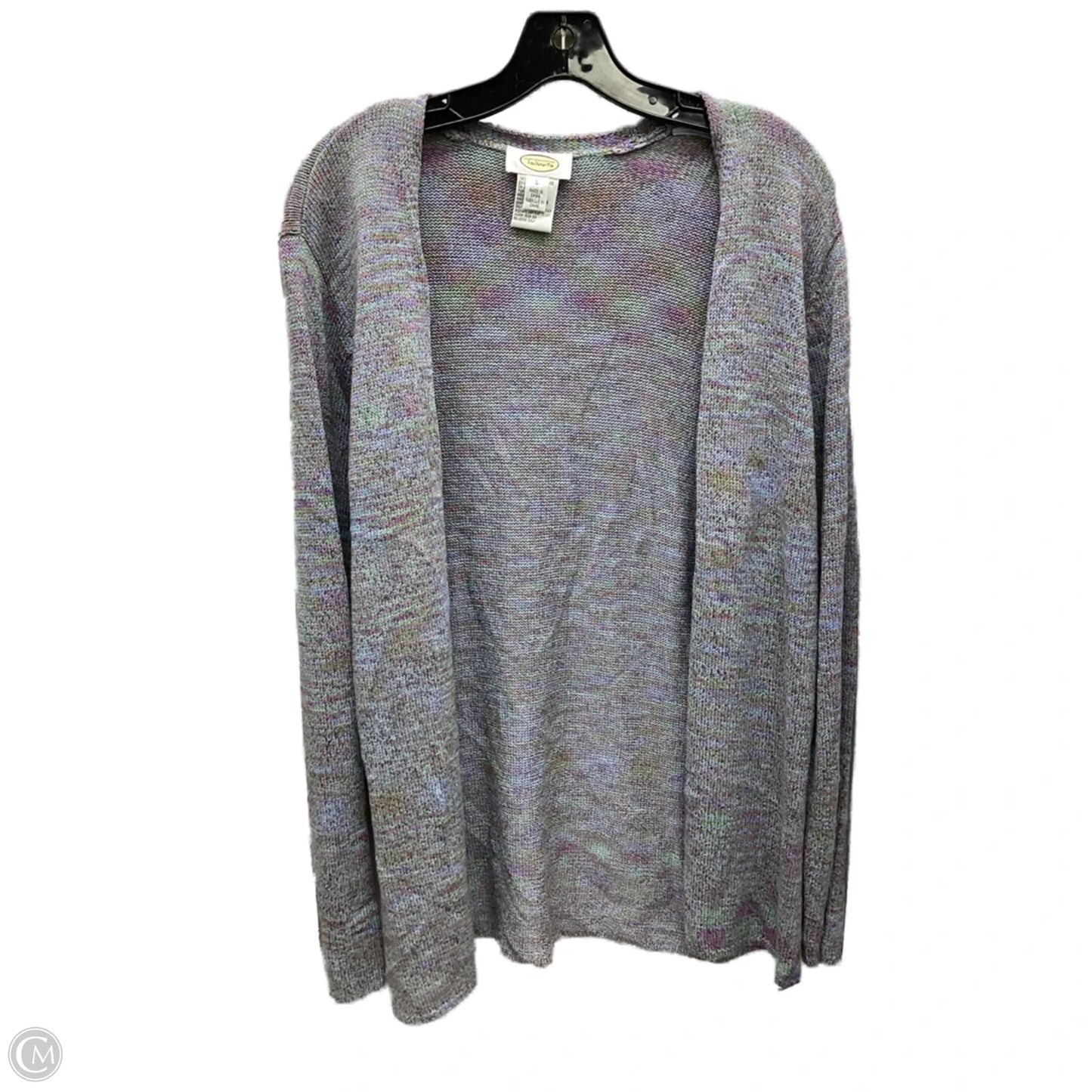 Sweater Cardigan By Talbots In Rainbow Print, Size: L