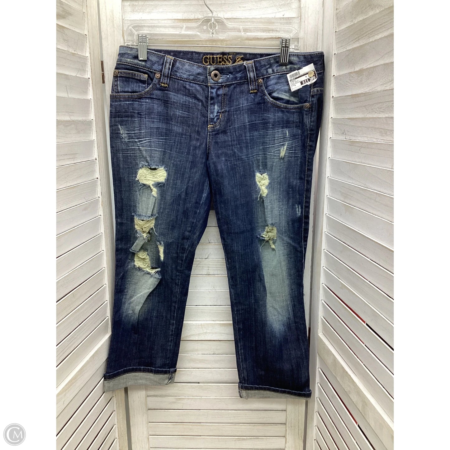 Capris By Guess In Blue Denim, Size: 6