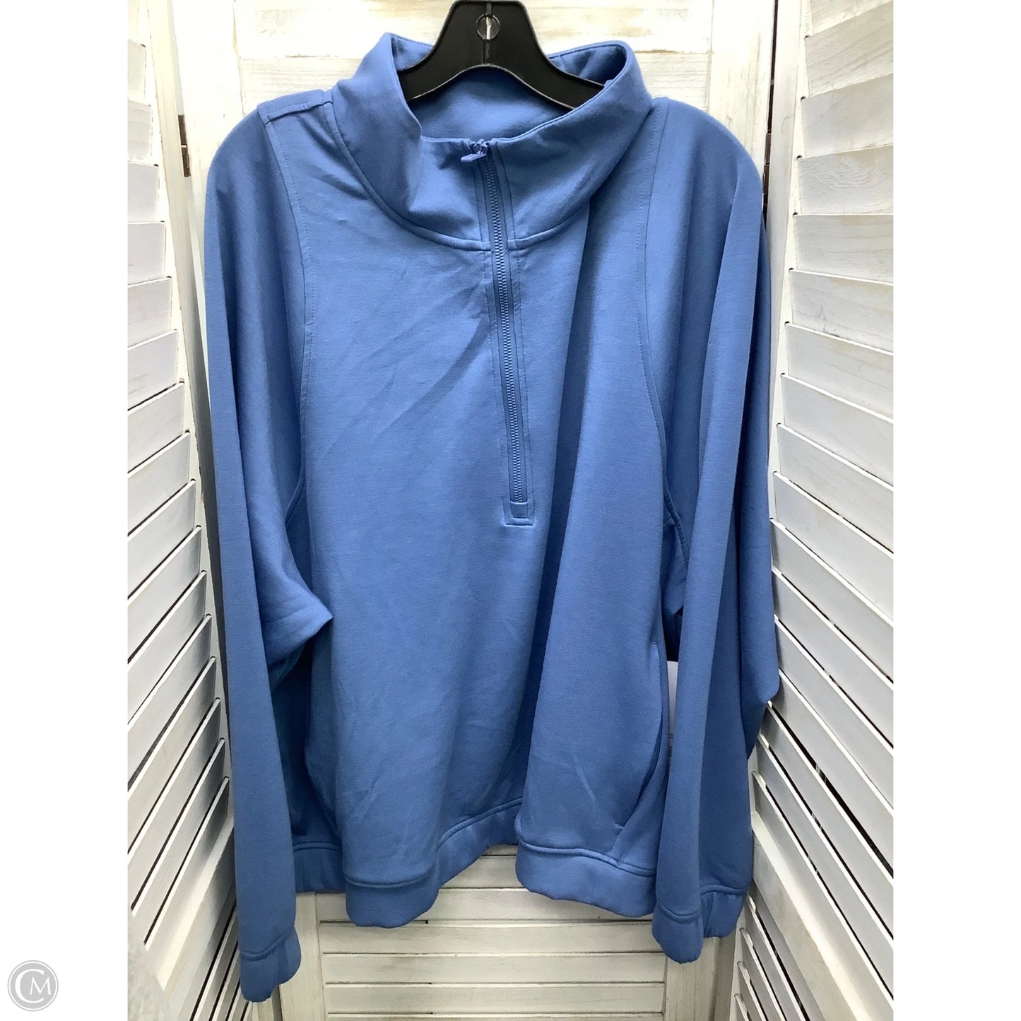 Athletic Jacket By Yogalicious In Blue, Size: 2x