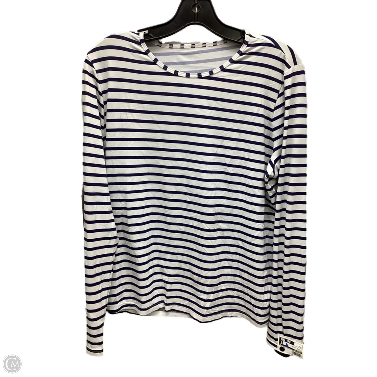 Top Long Sleeve By Lands End In Striped Pattern, Size: L