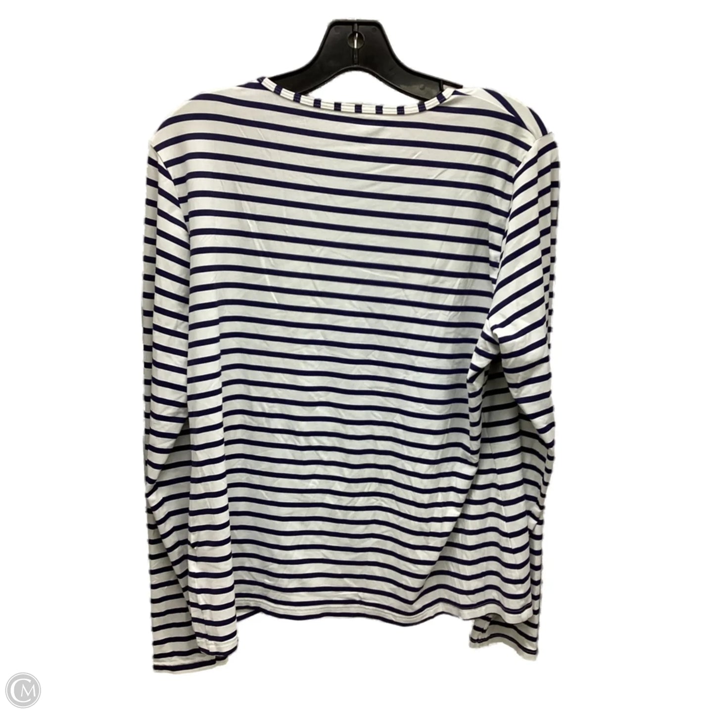 Top Long Sleeve By Lands End In Striped Pattern, Size: L