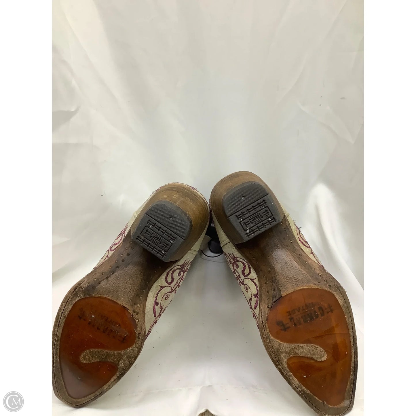 Boots Western By Corral In Cream & Pink, Size: 5.5