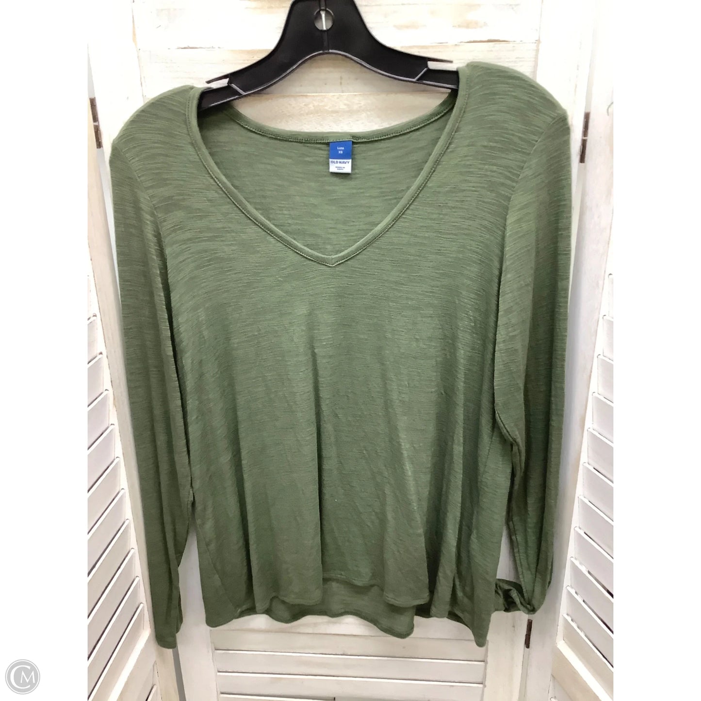 Top Long Sleeve Basic By Old Navy In Green, Size: Xs
