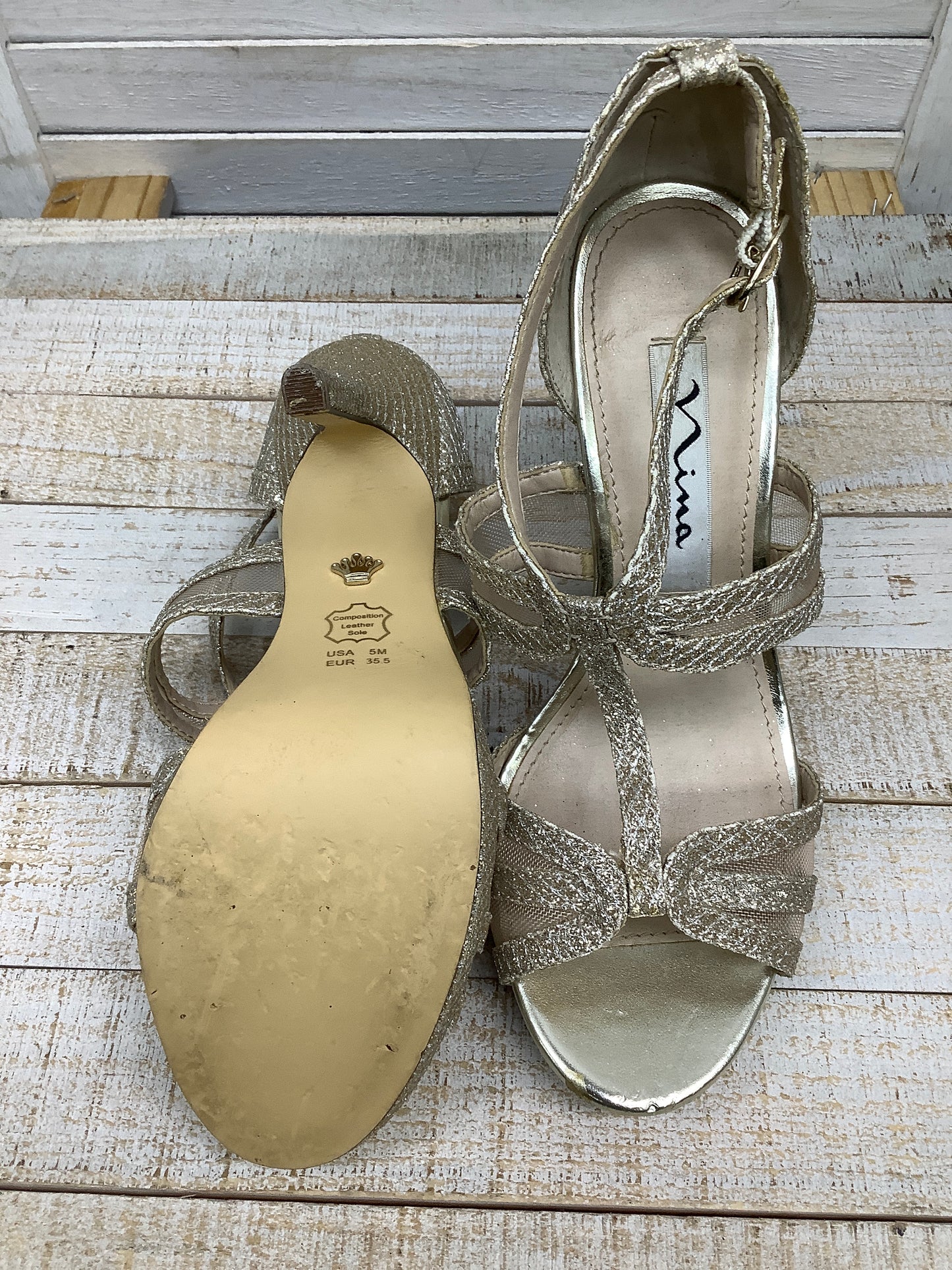 Sandals Heels Stiletto By Nina Size: 5