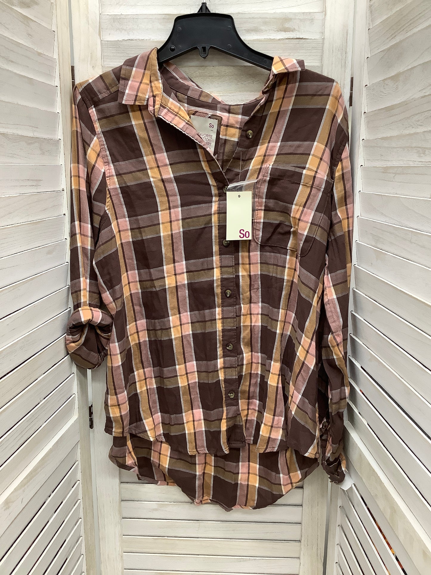 Blouse Long Sleeve By So Size: L