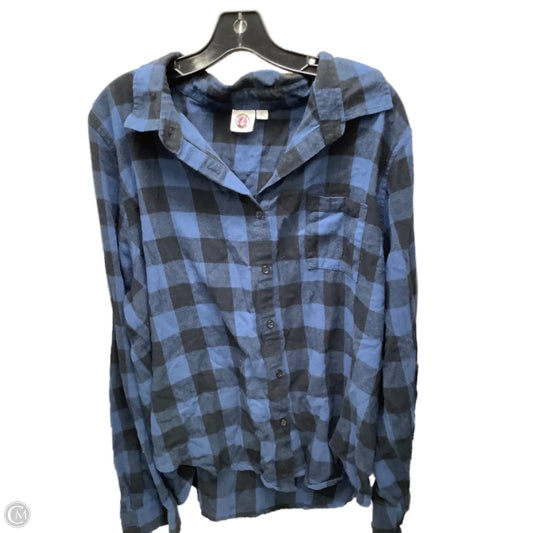 Blouse Long Sleeve By Clothes Mentor In Plaid Pattern, Size: Xxl