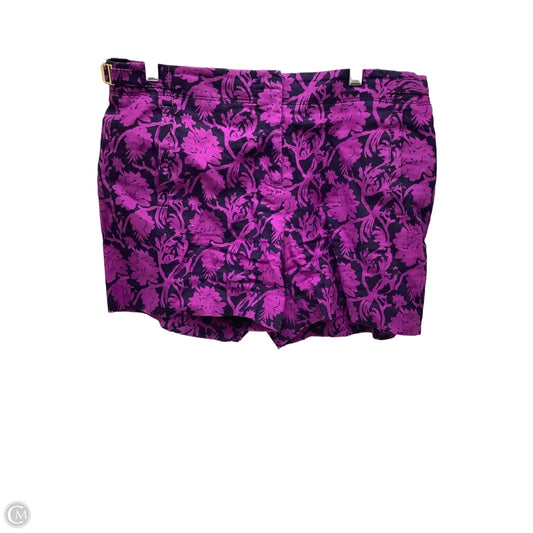 Shorts Designer By Tory Burch In Black & Purple, Size: 8