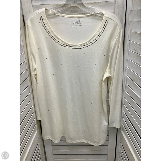 Top 2pc 3/4 Sleeve By Jaclyn Smith In Cream, Size: L
