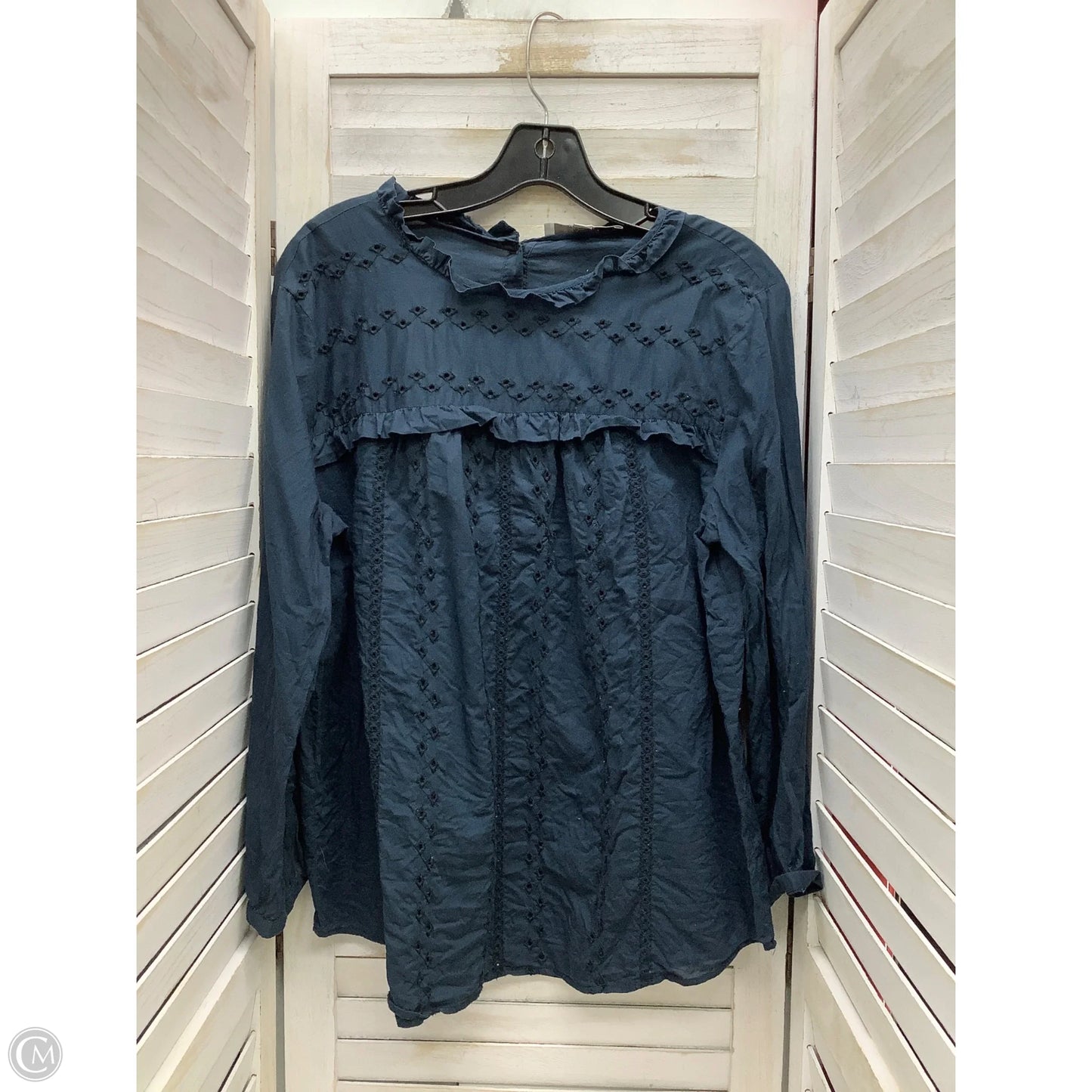 Top Long Sleeve By Loft In Teal, Size: L