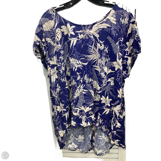Top Short Sleeve By Clothes Mentor In Blue & White, Size: 2x