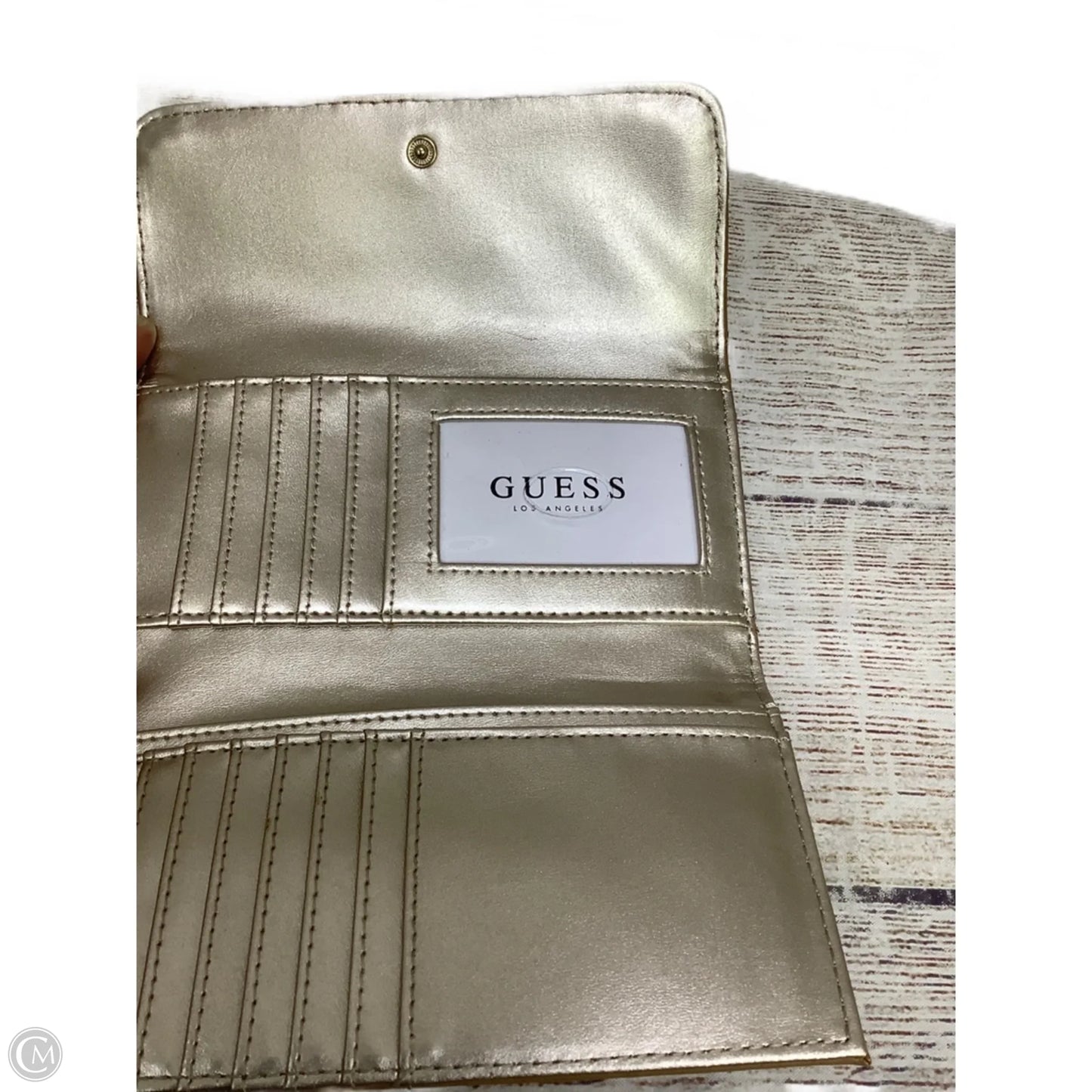 Wallet Leather By Guess, Size: Medium