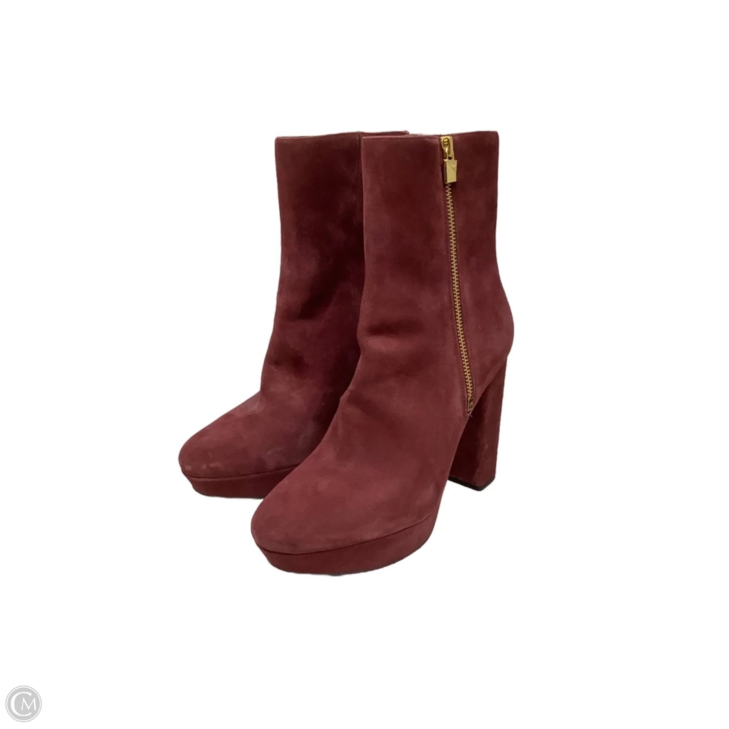 Boots Designer By Michael Kors In Maroon, Size: 9