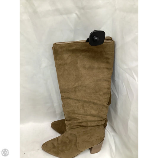 Boots Knee Heels By Universal Thread In Brown, Size: 9