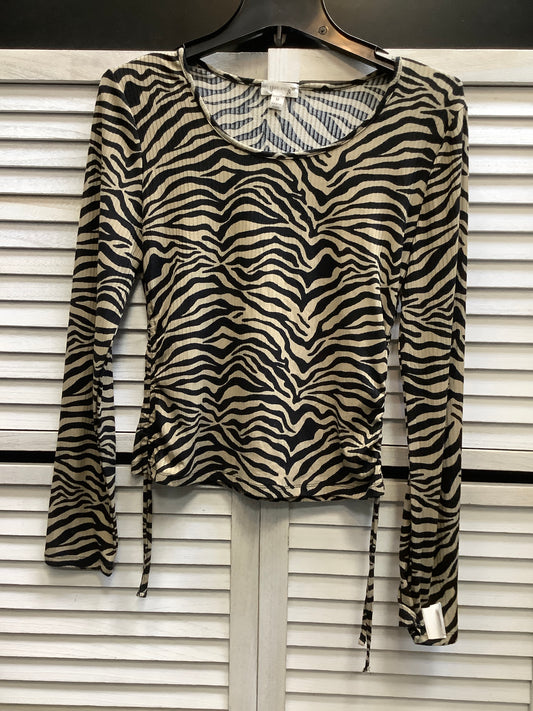 Top Long Sleeve By Clothes Mentor In Zebra Print, Size: M