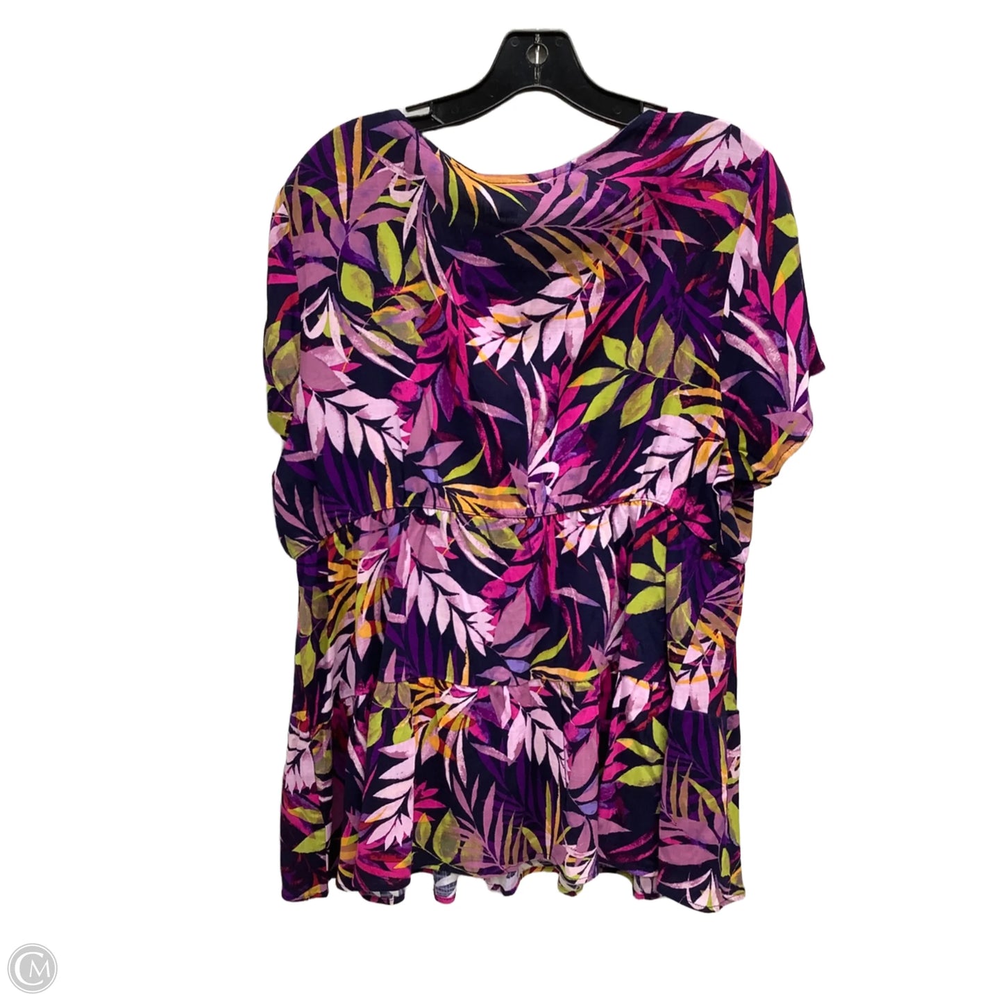 Top Short Sleeve By Torrid In Tropical Print, Size: L