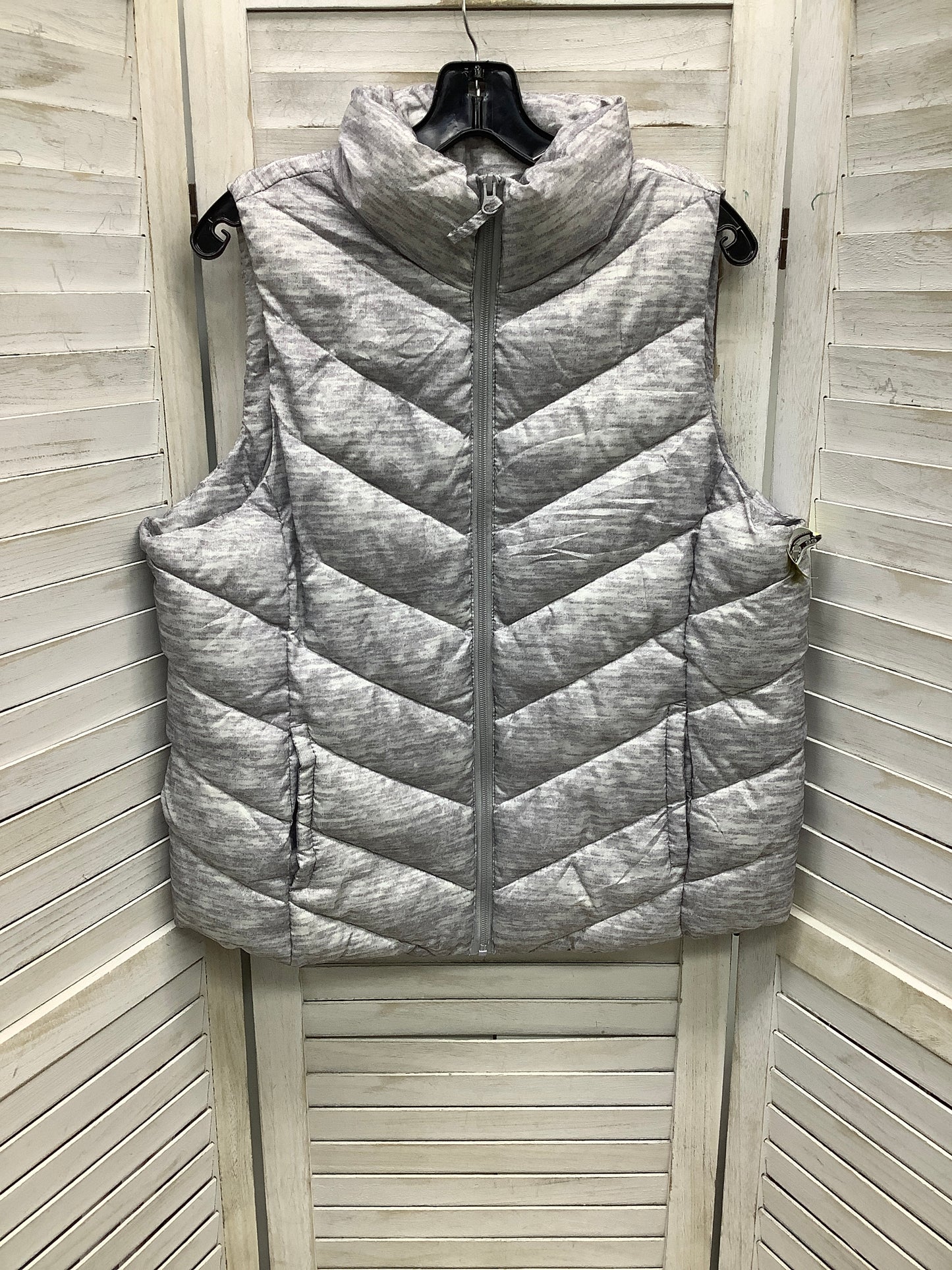 Vest Puffer & Quilted By So In Grey & White, Size: Xl