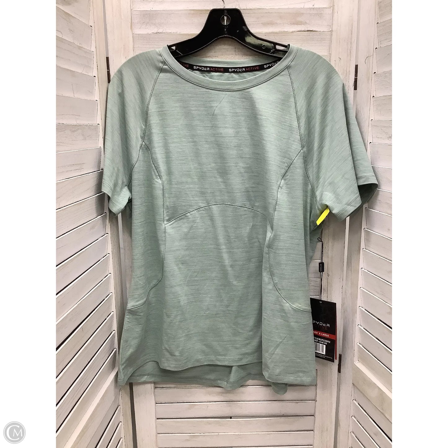 Athletic Top Short Sleeve By Spyder In Green, Size: Xl