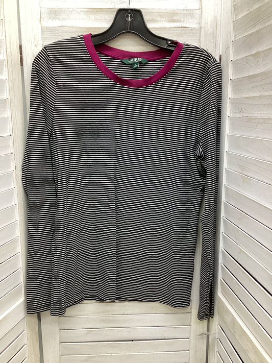 Top Long Sleeve By Lauren By Ralph Lauren In Striped Pattern, Size: L