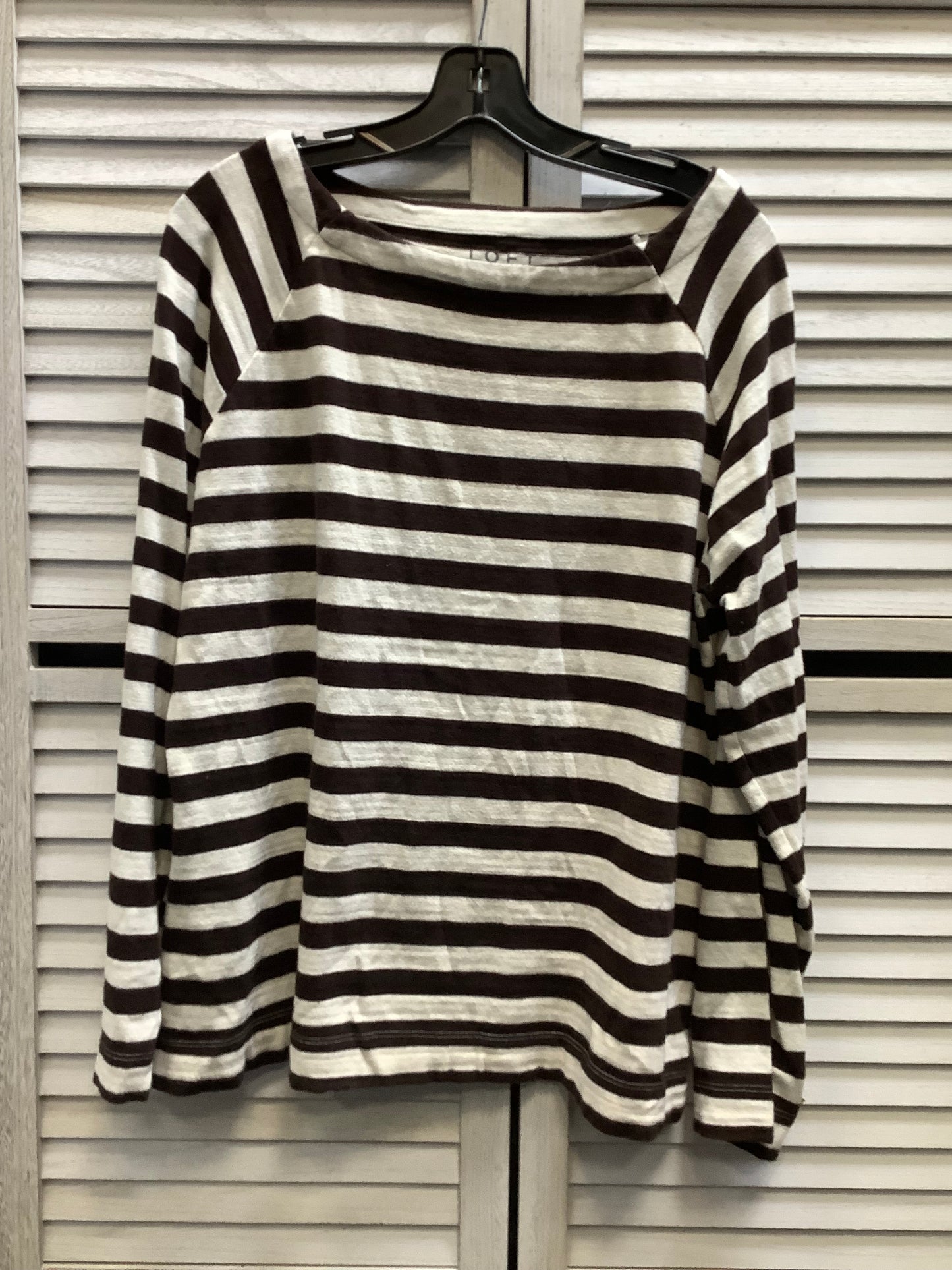 Top Long Sleeve By Loft In Striped Pattern, Size: Xl