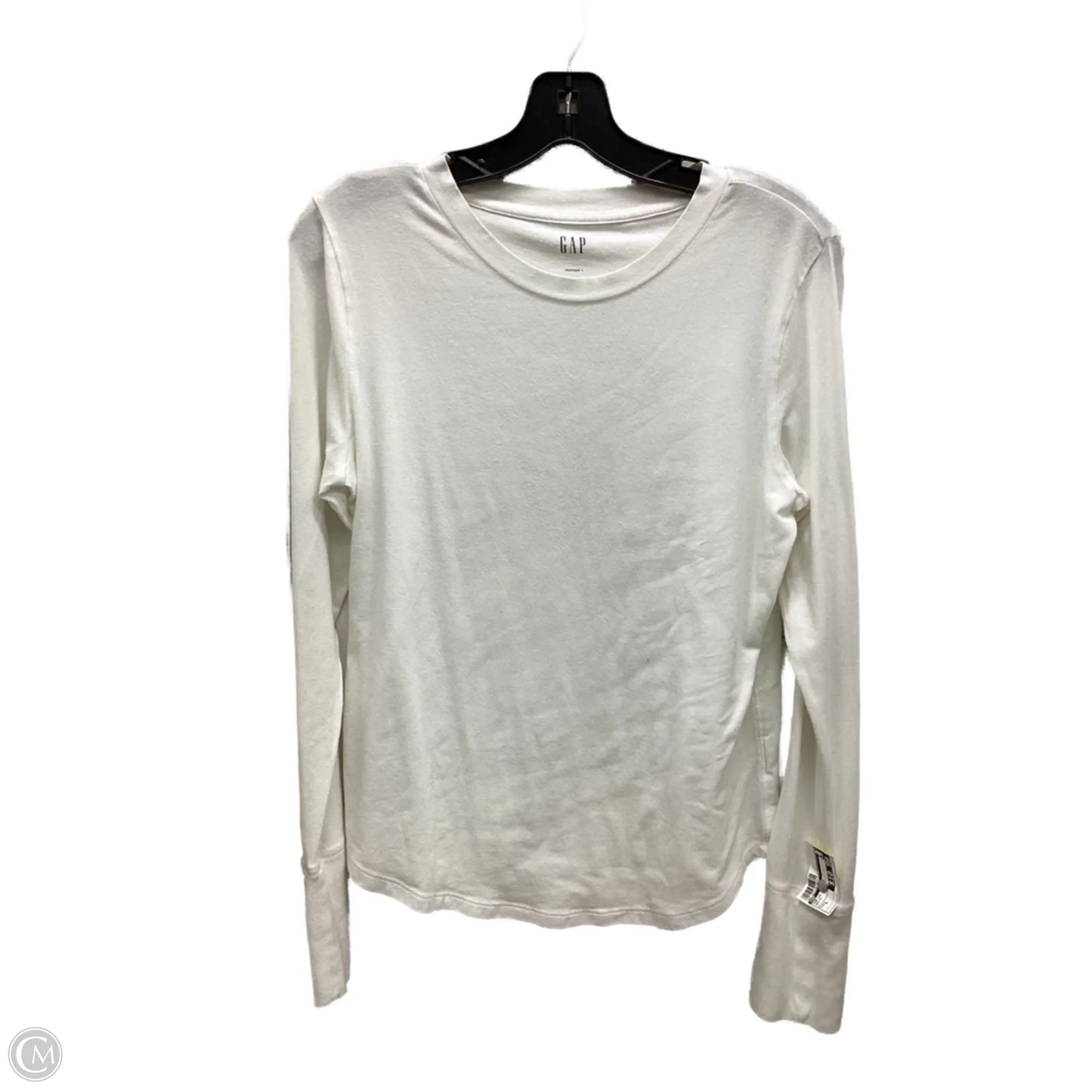 Top Long Sleeve By Gap In White, Size: L