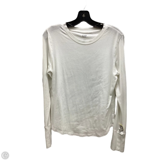 Top Long Sleeve By Gap In White, Size: L