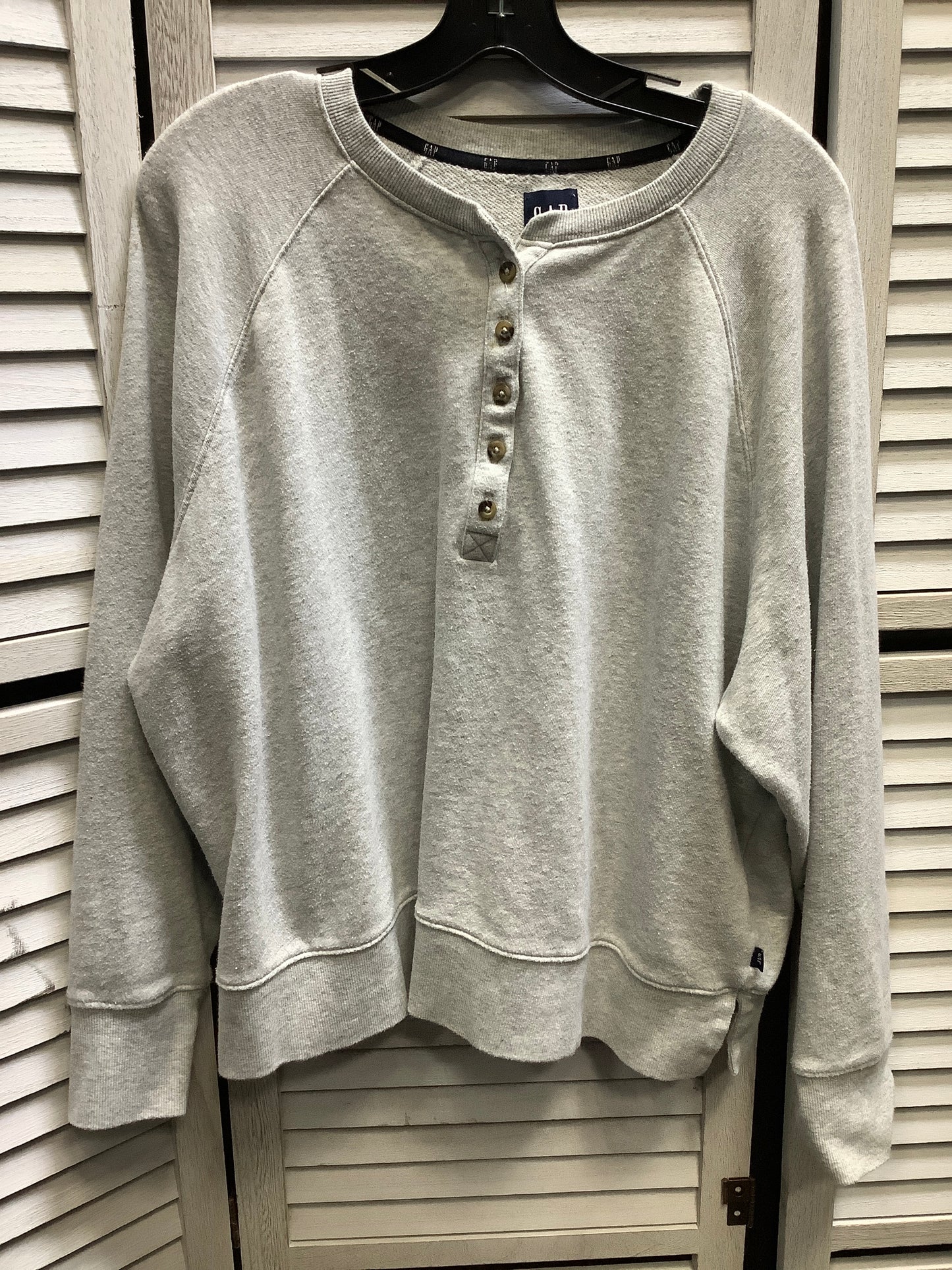 Sweatshirt Crewneck By Gap In Grey, Size: Xxl