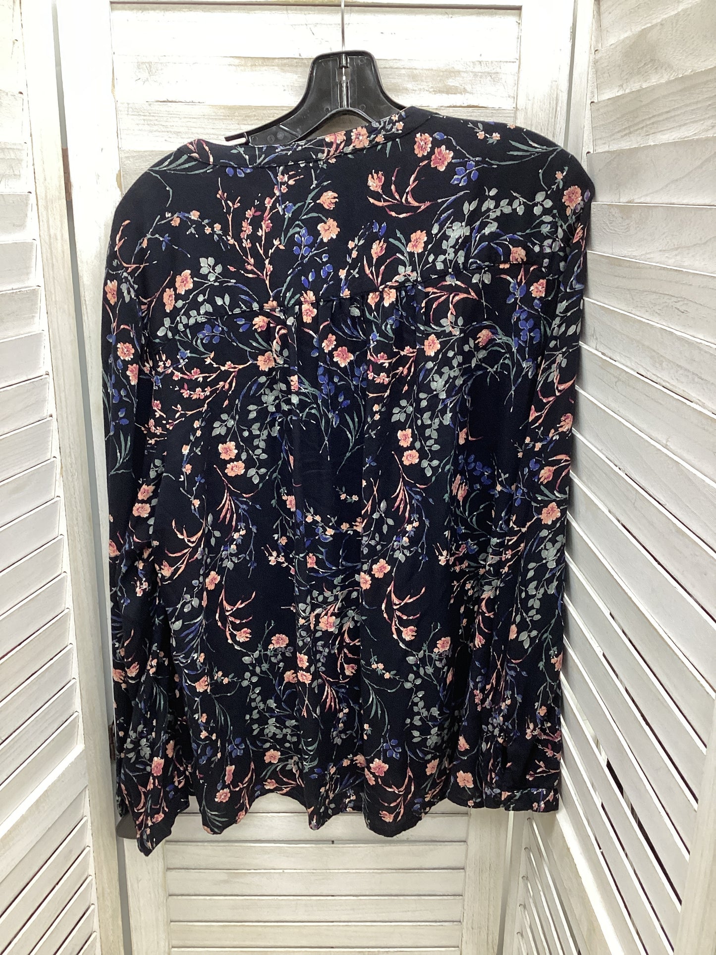 Blouse Long Sleeve By Lucky Brand In Floral Print, Size: Xl