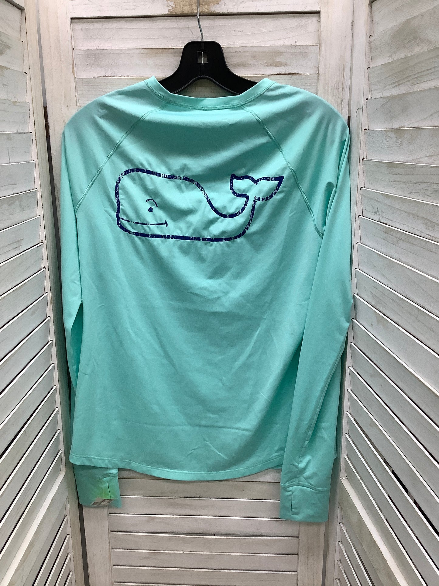 Athletic Top Long Sleeve Crewneck By Vineyard Vines In Teal, Size: S