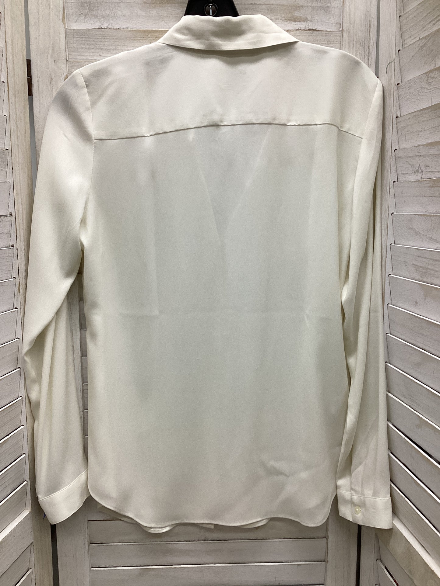 Blouse Long Sleeve By Ann Taylor In White, Size: Mp