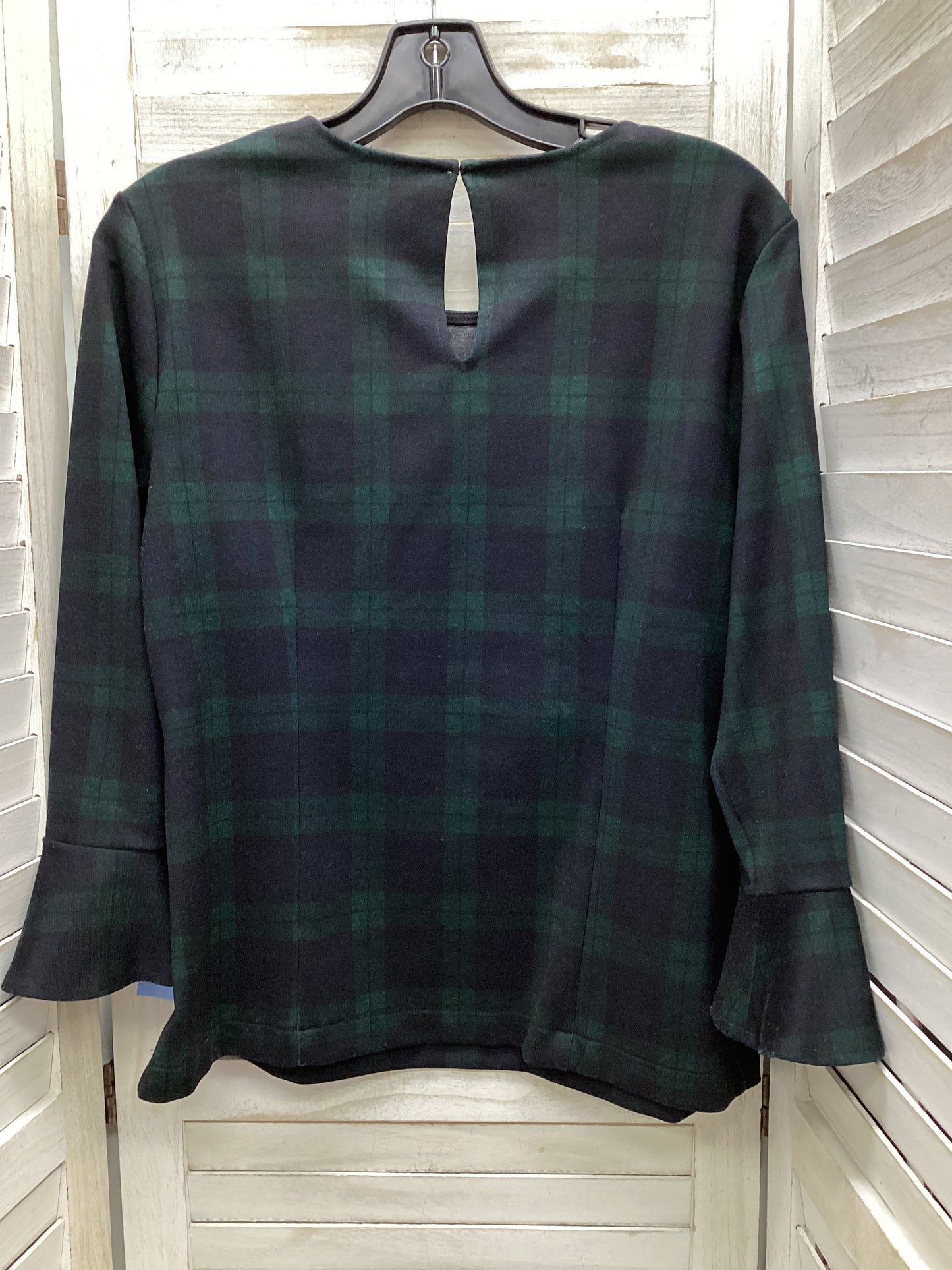 Top Long Sleeve By Ann Taylor In Plaid Pattern, Size: M