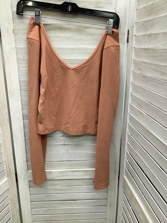 Athletic Top Long Sleeve Crewneck By Lululemon In Peach, Size: 2