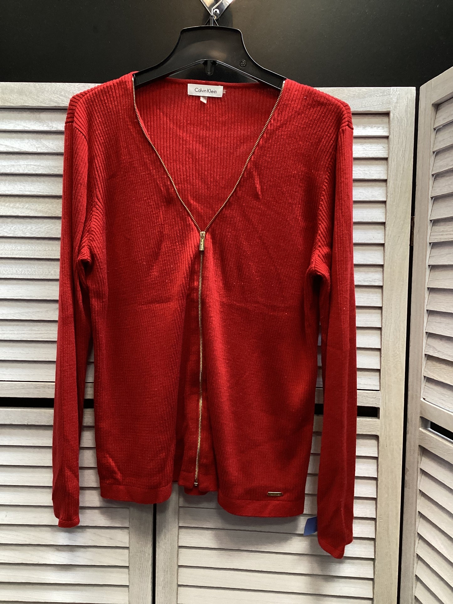 Cardigan By Calvin Klein In Red, Size: L