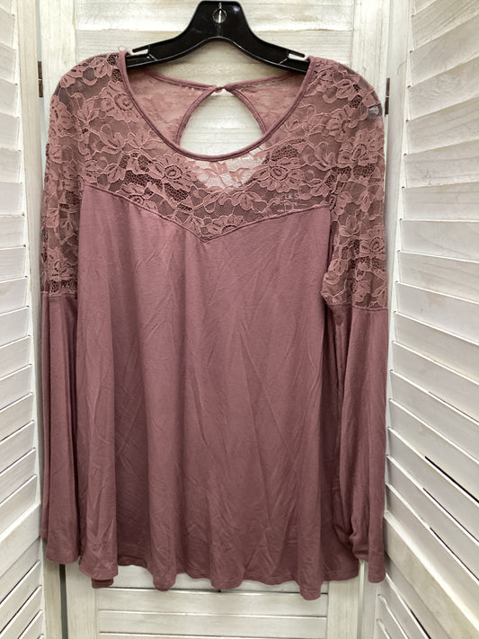 Top Long Sleeve By Torrid In Mauve, Size: 1x