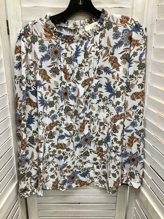 Top Long Sleeve By Loft In Floral Print, Size: S