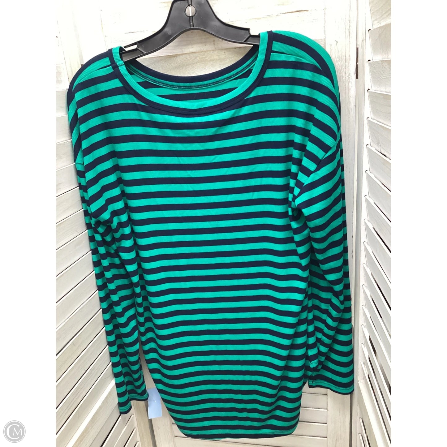 Top Long Sleeve By Lou And Grey In Striped Pattern, Size: L