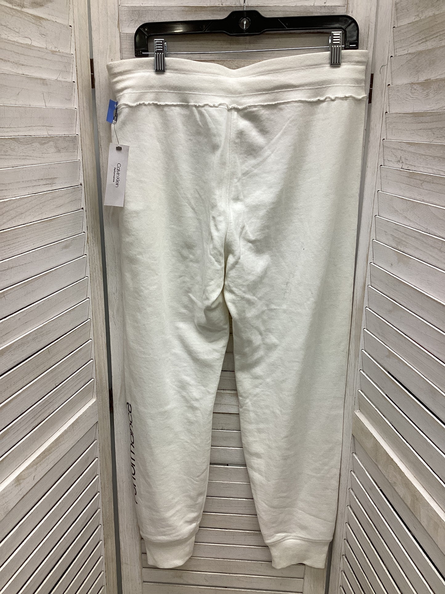 Athletic Pants By Calvin Klein In White, Size: L