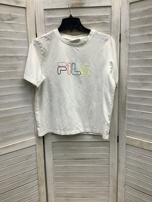 Top Short Sleeve By Fila In White, Size: M