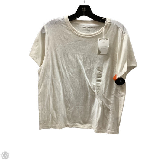 Top Short Sleeve By Free Assembly In Ivory, Size: L