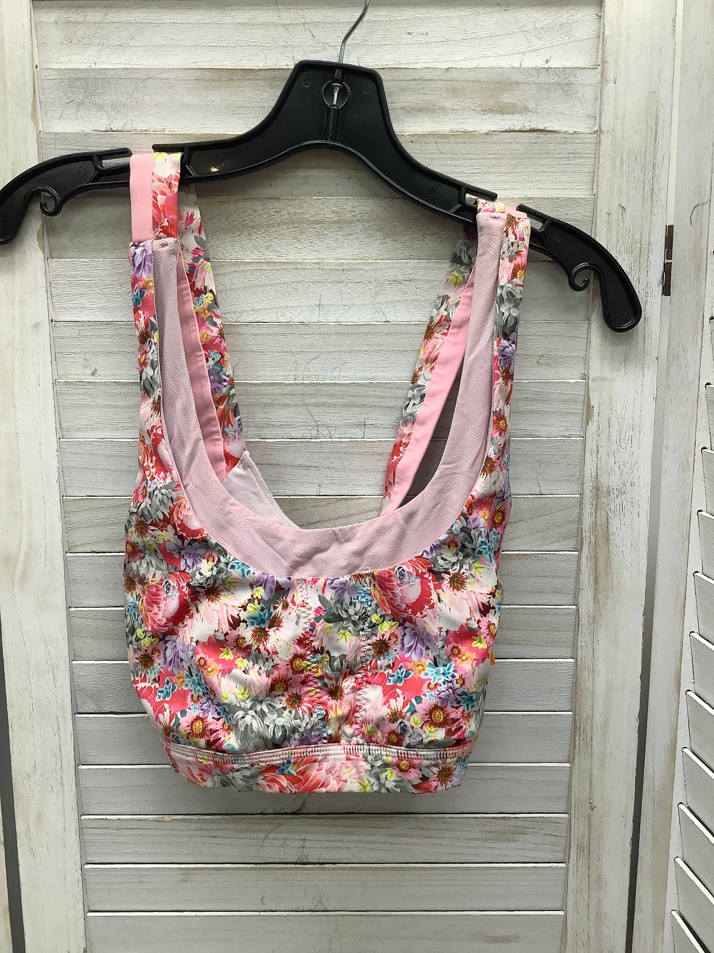 Athletic Bra By Lululemon In Floral Print, Size: 12