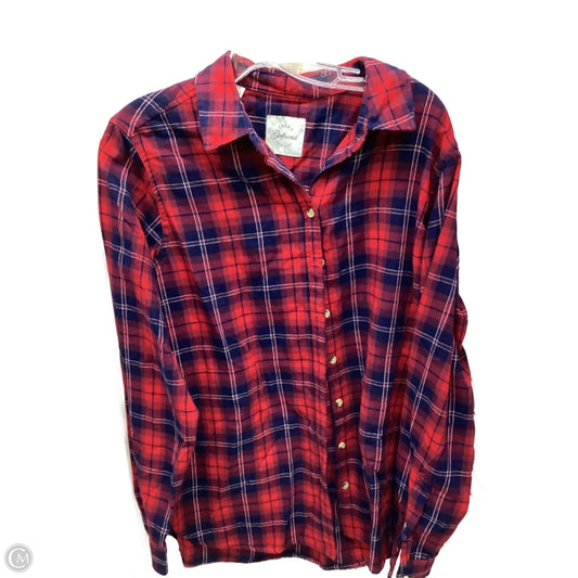 Top Long Sleeve By Jachs Girlfirend In Plaid Pattern, Size: M