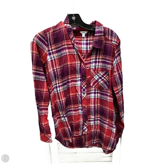 Top Long Sleeve By Sonoma In Plaid Pattern, Size: M