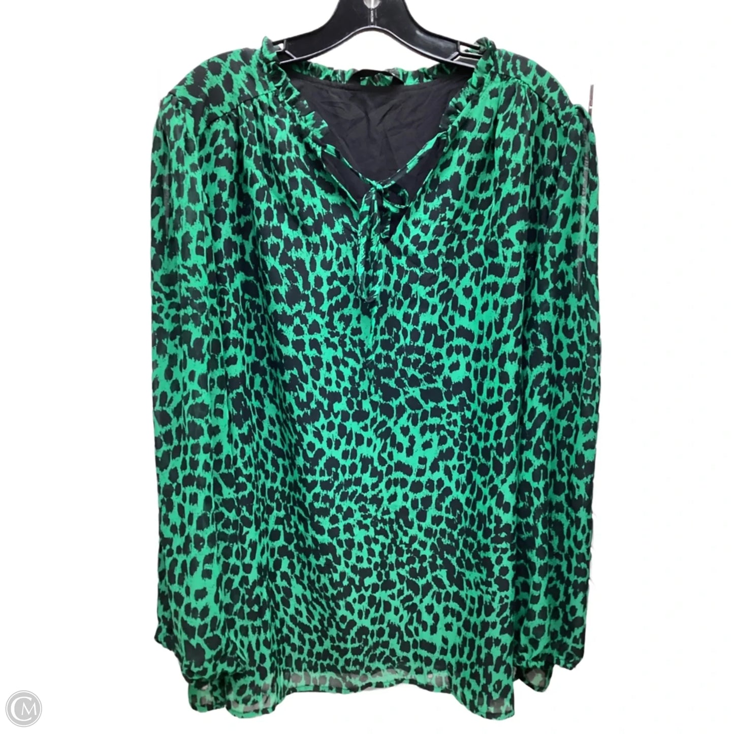 Blouse Long Sleeve By Clothes Mentor In Leopard Print, Size: 18
