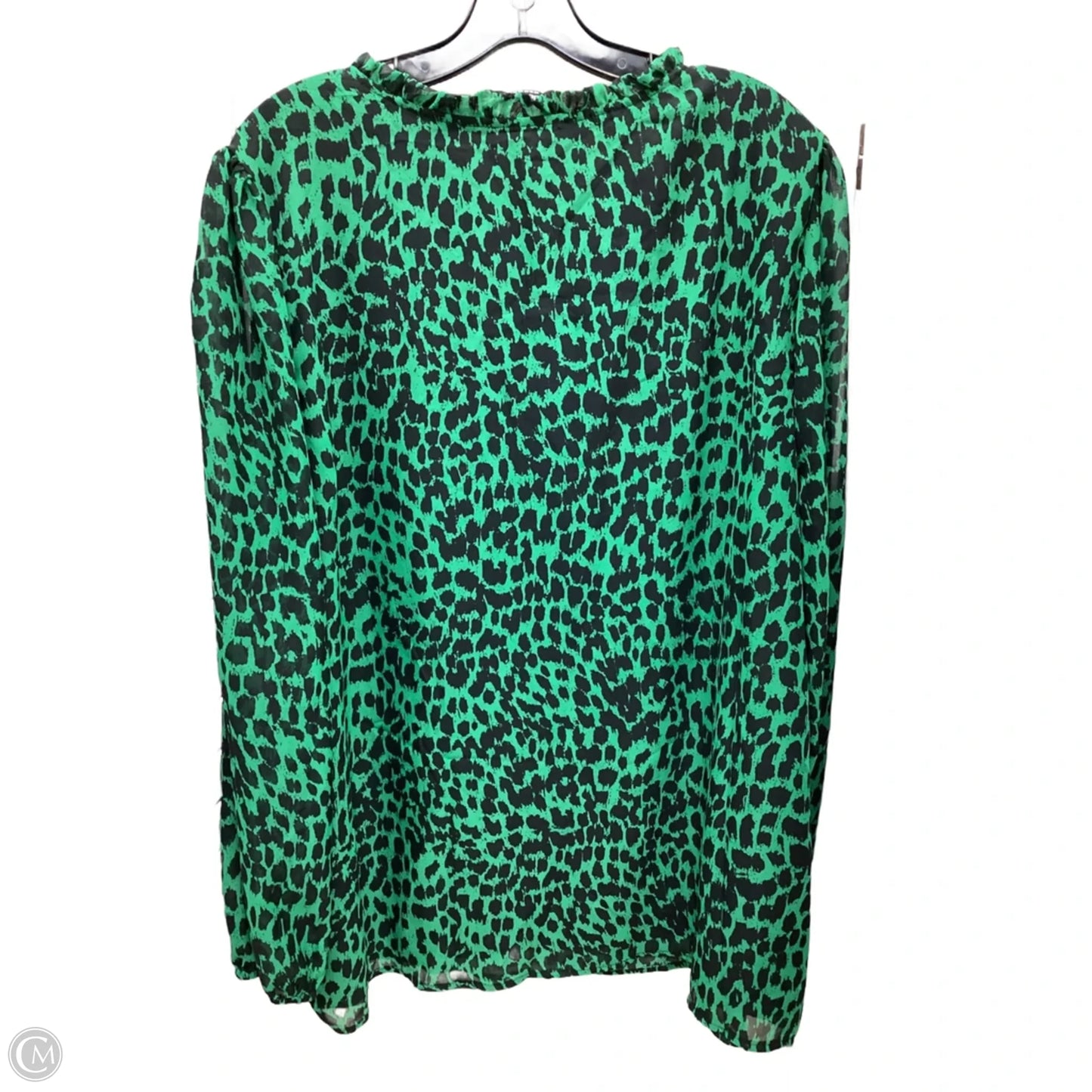 Blouse Long Sleeve By Clothes Mentor In Leopard Print, Size: 18