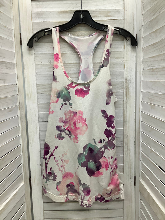 Athletic Tank Top By Lululemon In Floral Print, Size: 8