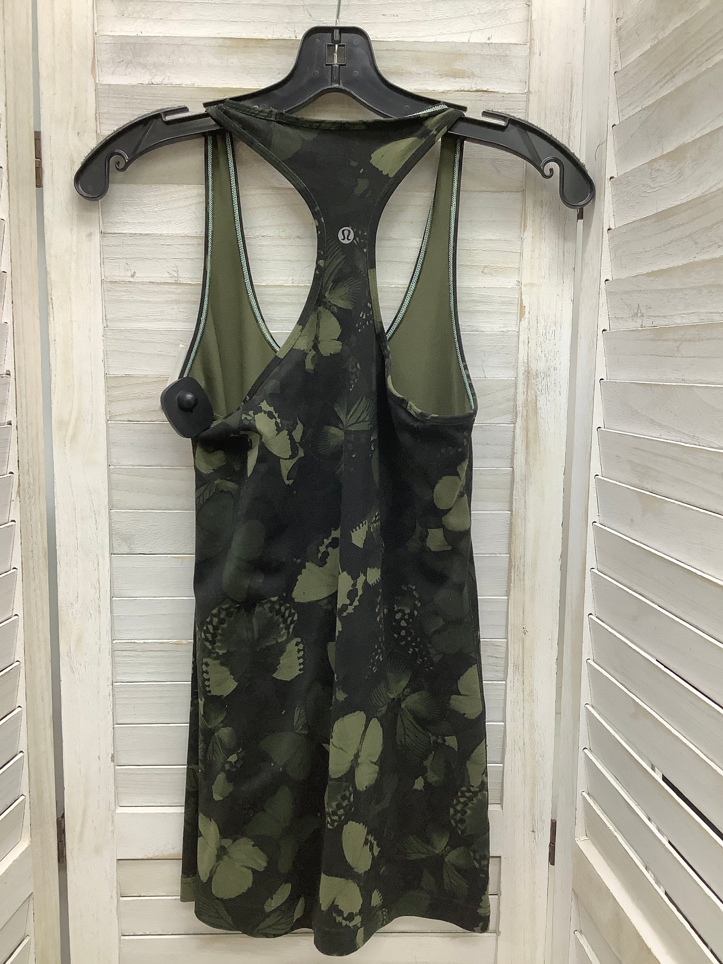 Athletic Tank Top By Lululemon In Black & Green, Size: 8