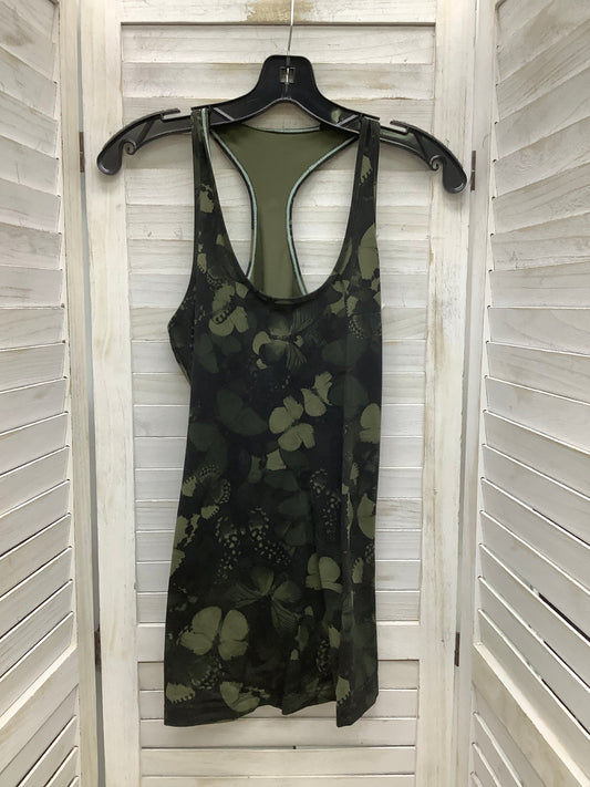 Athletic Tank Top By Lululemon In Black & Green, Size: 8