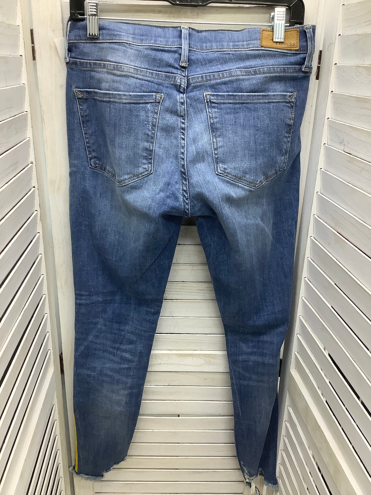 Jeans Skinny By Express In Blue Denim, Size: 8