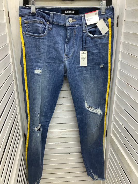 Jeans Skinny By Express In Blue Denim, Size: 8