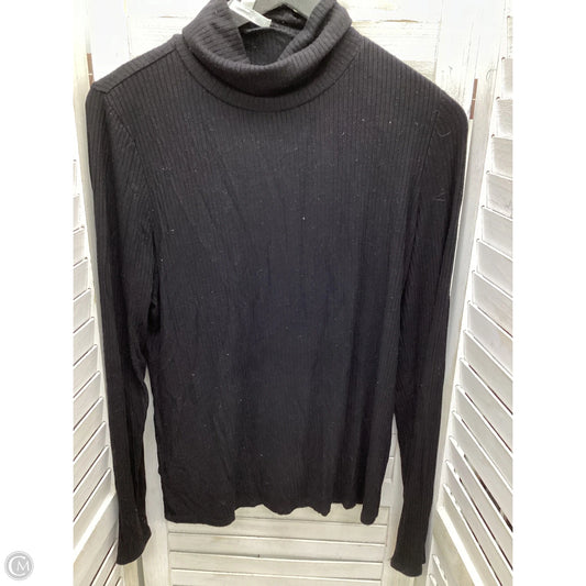 Top Long Sleeve By Cyrus Knits In Black, Size: L