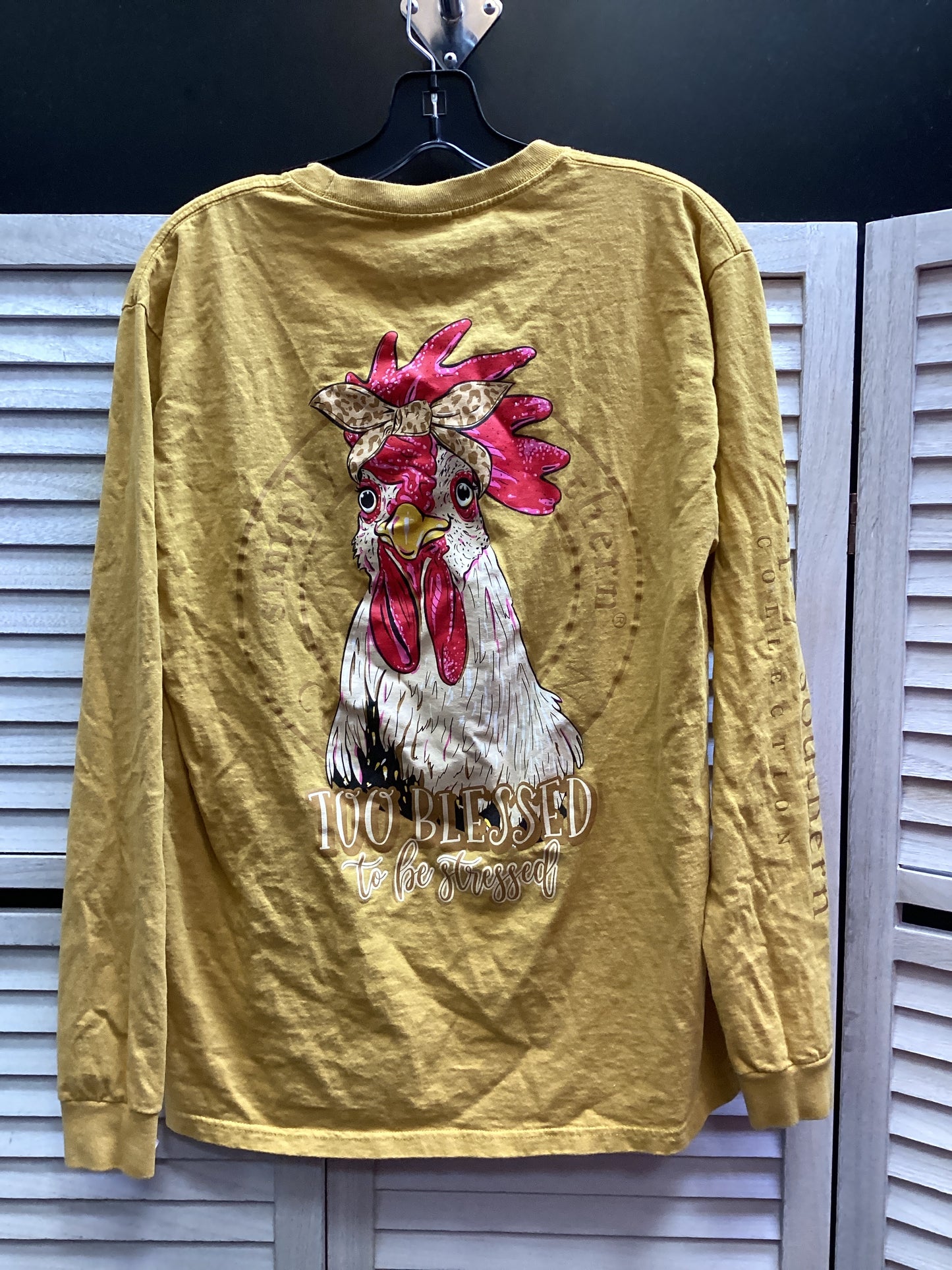 Top Long Sleeve By Simply Southern In Yellow, Size: M